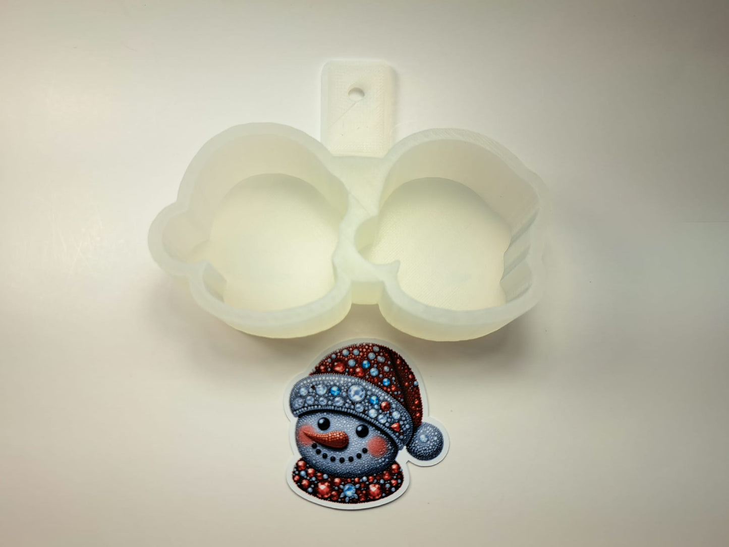 VENT CLIP: Rhinestone Snowman Two Cavity Small Vent Clip Size Cardstock Silicone Mold, Premium Cardstock Images