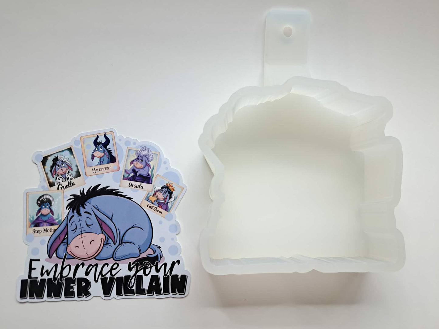 Eeyore Embrace Your Inner Villian Cardstock Silicone Mold, Aroma Bead Molds, Premium Cardstock Images
