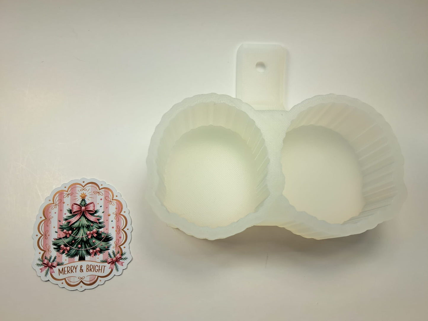 VENT CLIP: Merry & Bright Christmas Tree Frame Two Cavity Small Vent Clip Size Cardstock Silicone Mold, Premium Cardstock Images