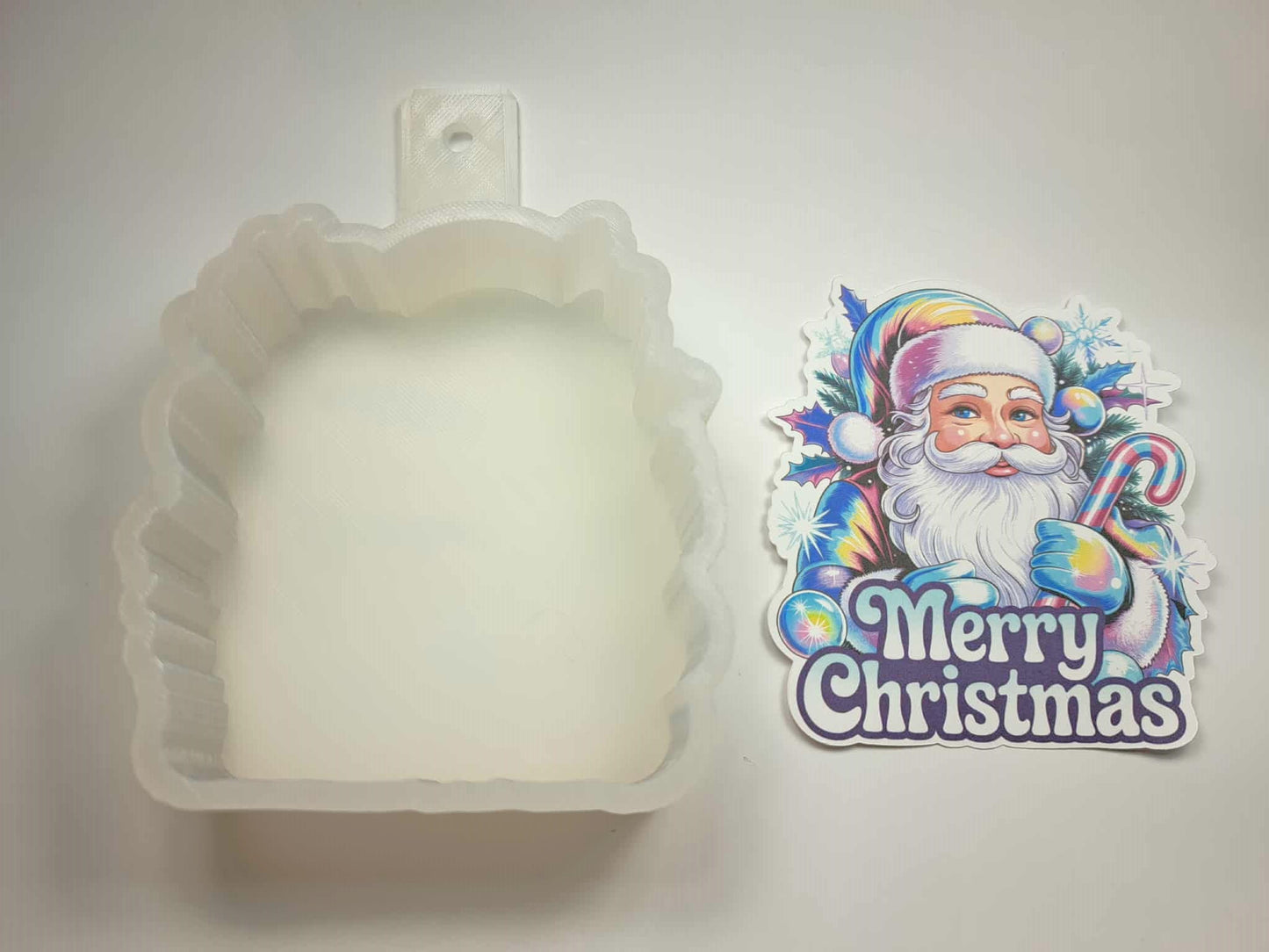 Merry Christmas Santa Cardstock Silicone Mold, Aroma Bead Molds, Car Freshies, Premium Cardstock Images