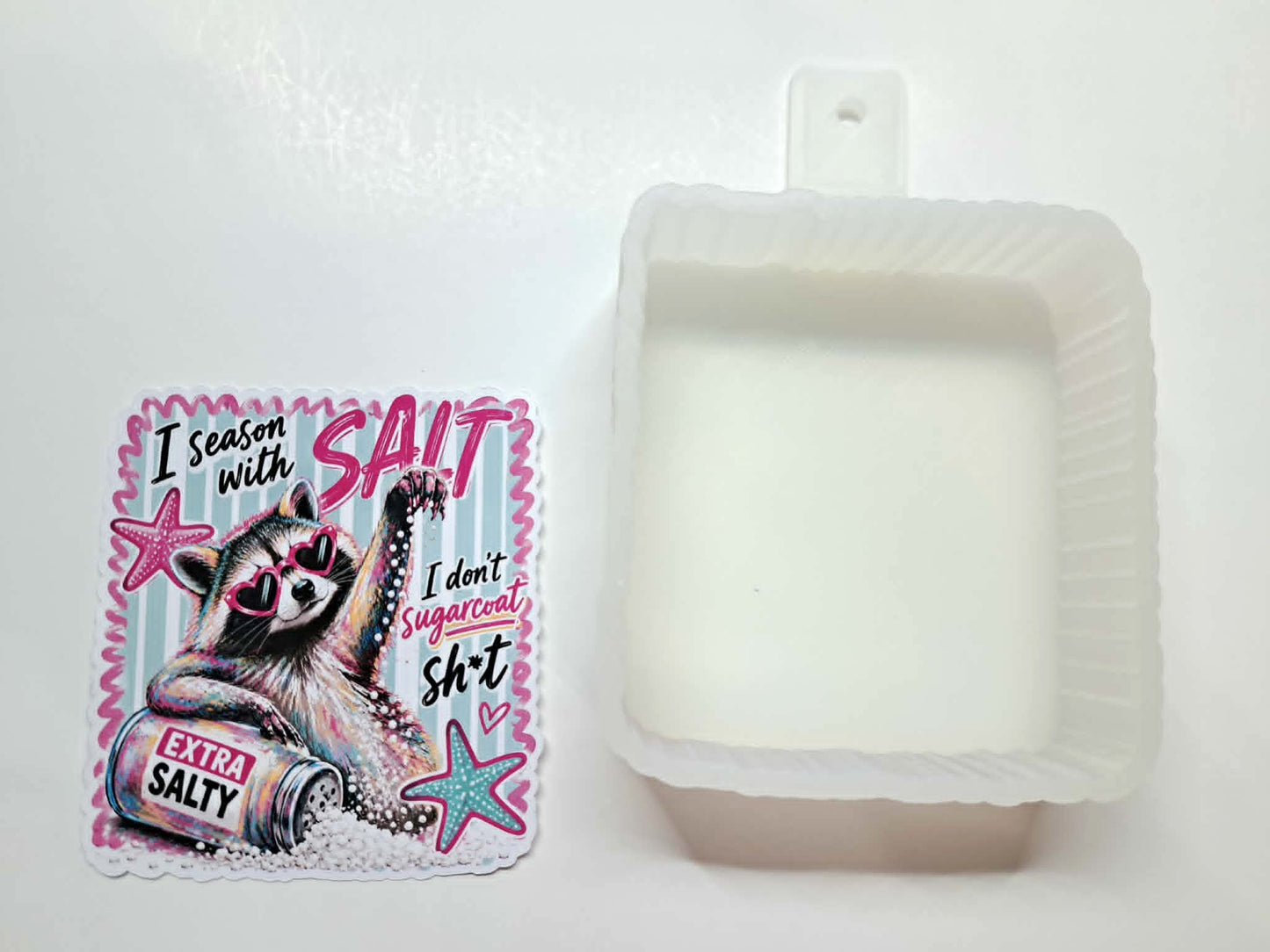 Extra Salty Raccoon for Cardstock Silicone Mold, Aroma Bead Molds, Premium Cardstock Images