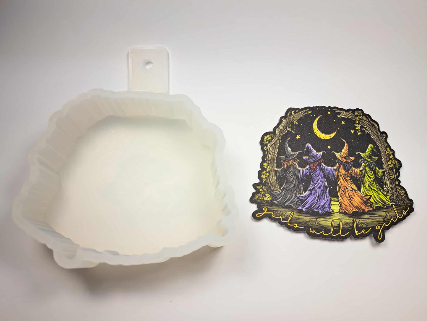 Witches Girls Will Be Girls Cardstock Silicone Mold, Aroma Bead Molds, Premium Cardstock Images
