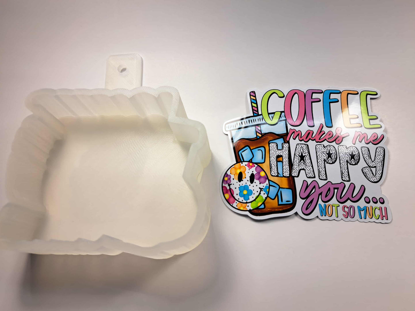 Coffee Makes Me Happy...You Not So Much Cardstock Silicone Mold, Aroma Bead Molds, Premium Cardstock Images