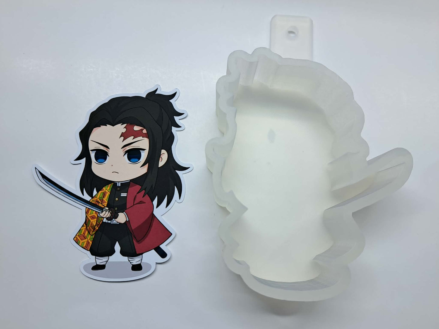 Demon Slayer: Kimetsu No Yaiba - Yoriichi Tsugikuni Chibi Cardstock Silicone Mold, Aroma Bead Molds, Premium Cardstock Images