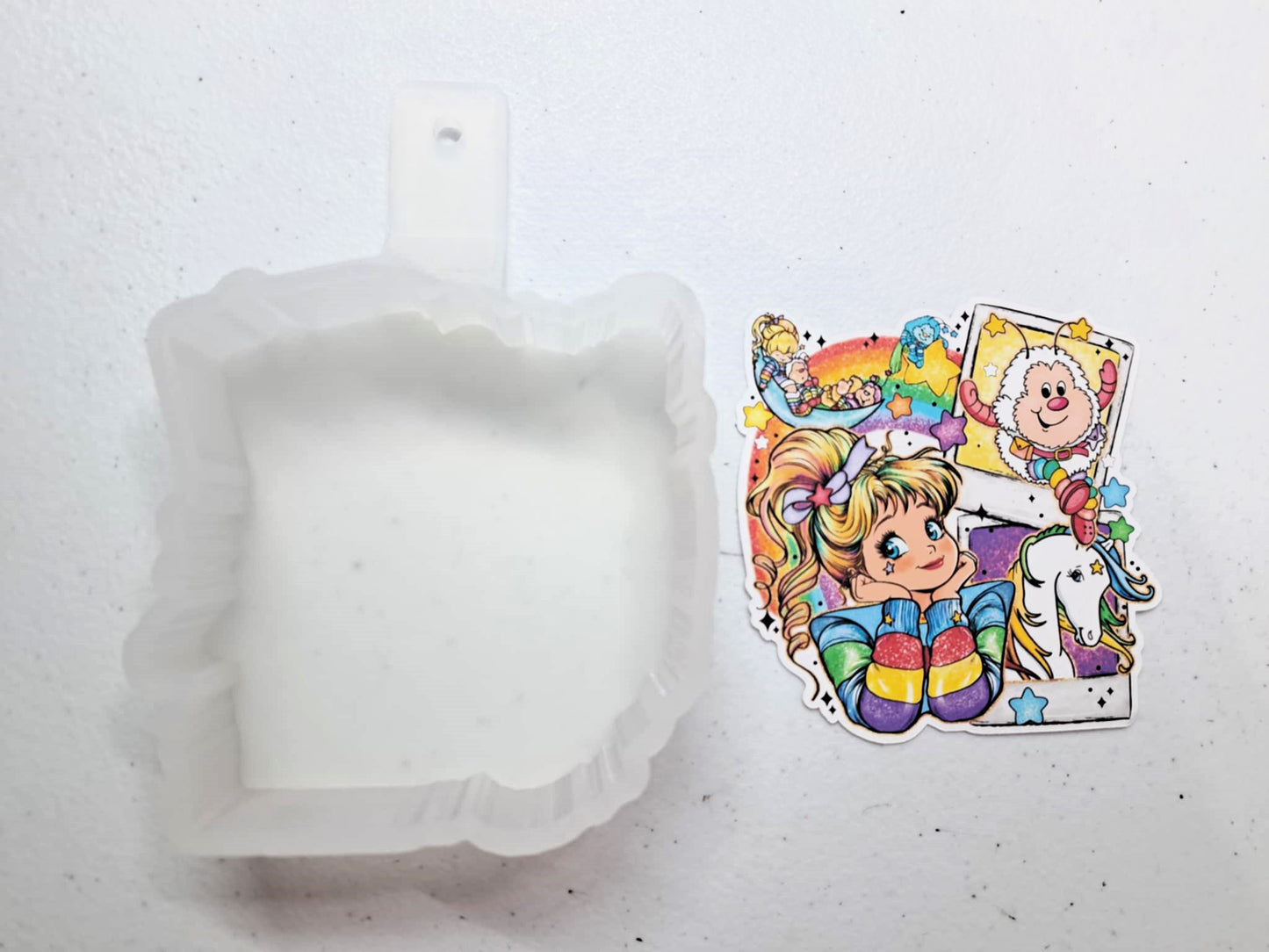 Rainbow Brite Collage Cardstock Silicone Mold, Aroma Bead Molds, Premium Cardstock Images