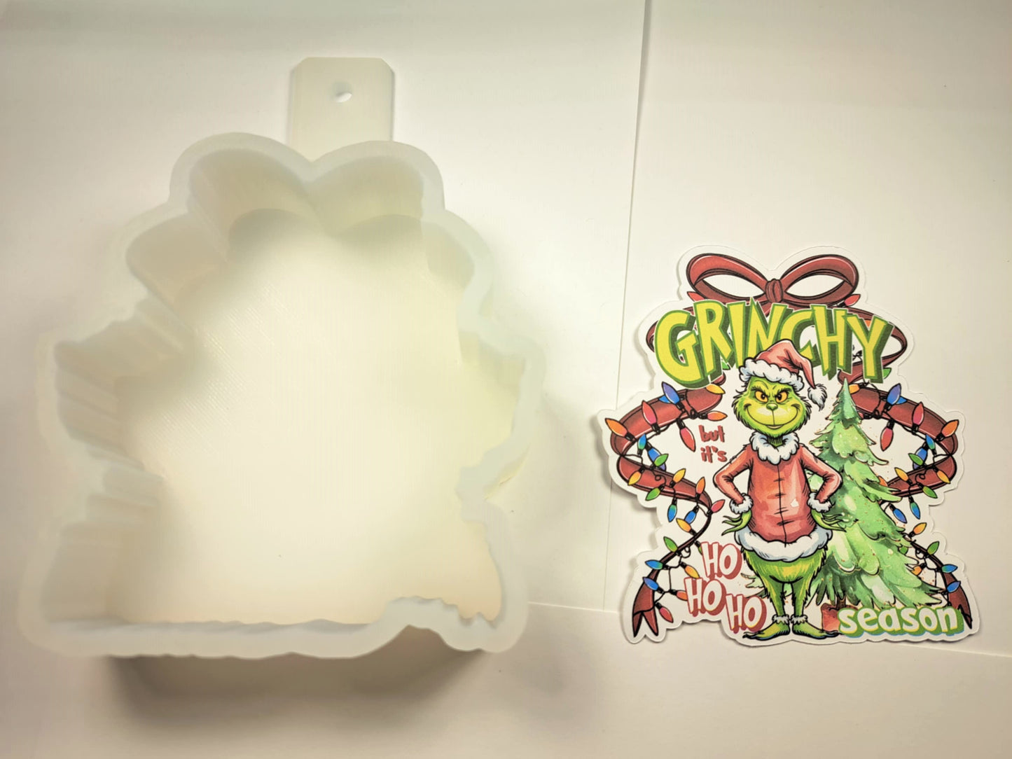 Grinchy But It's Ho Ho Ho Season Cardstock Silicone Mold, Aroma Bead Molds, Car Freshies, Premium Cardstock Images