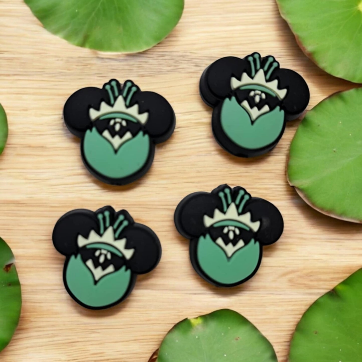 Tiana: Mouse Ears Round Disney Movie Inspired Silicone Focal Bead