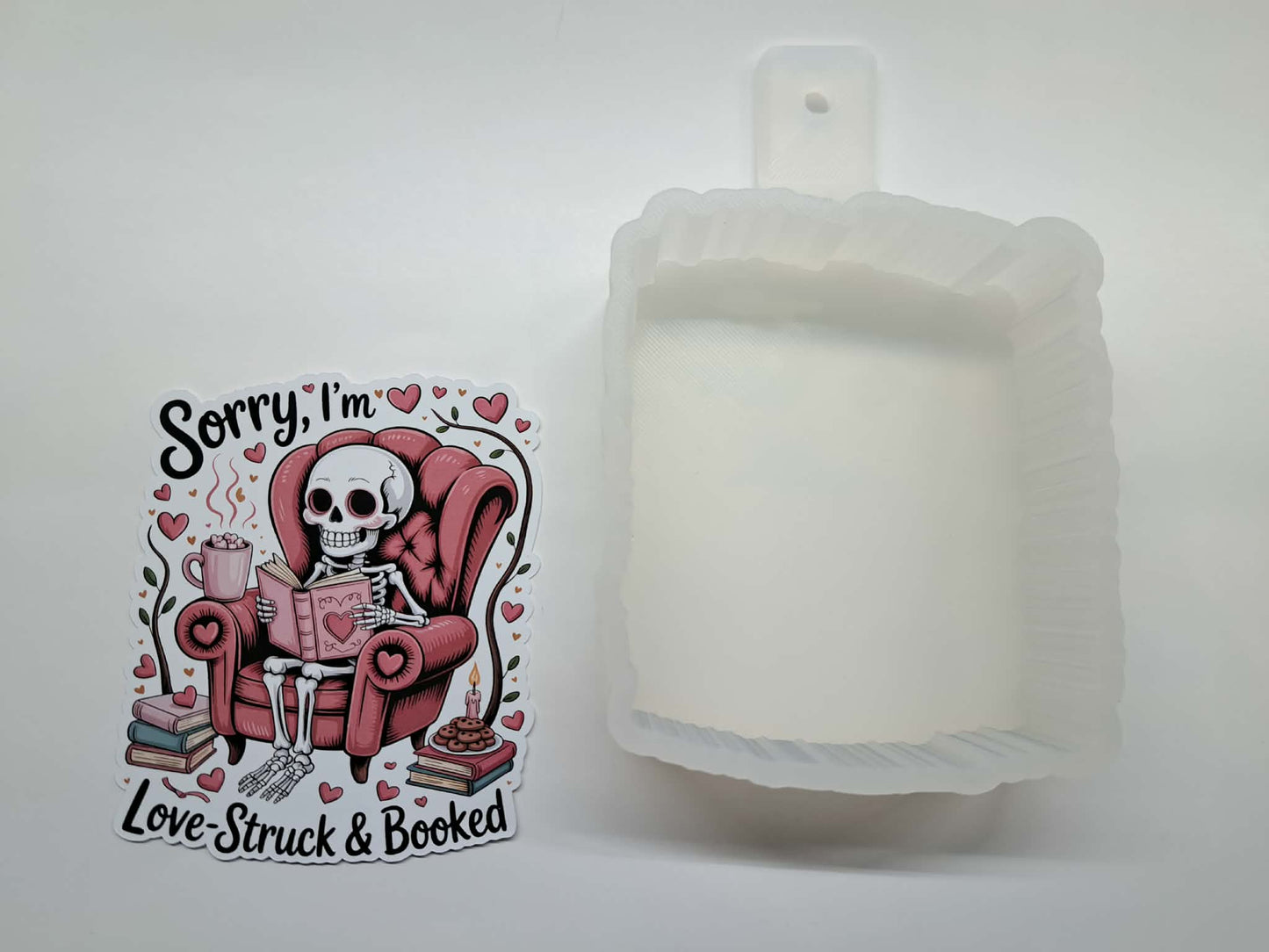Love Struck & Booked Skellie Cardstock Silicone Mold, Aroma Bead Molds, Car Freshies, Premium Cardstock Images
