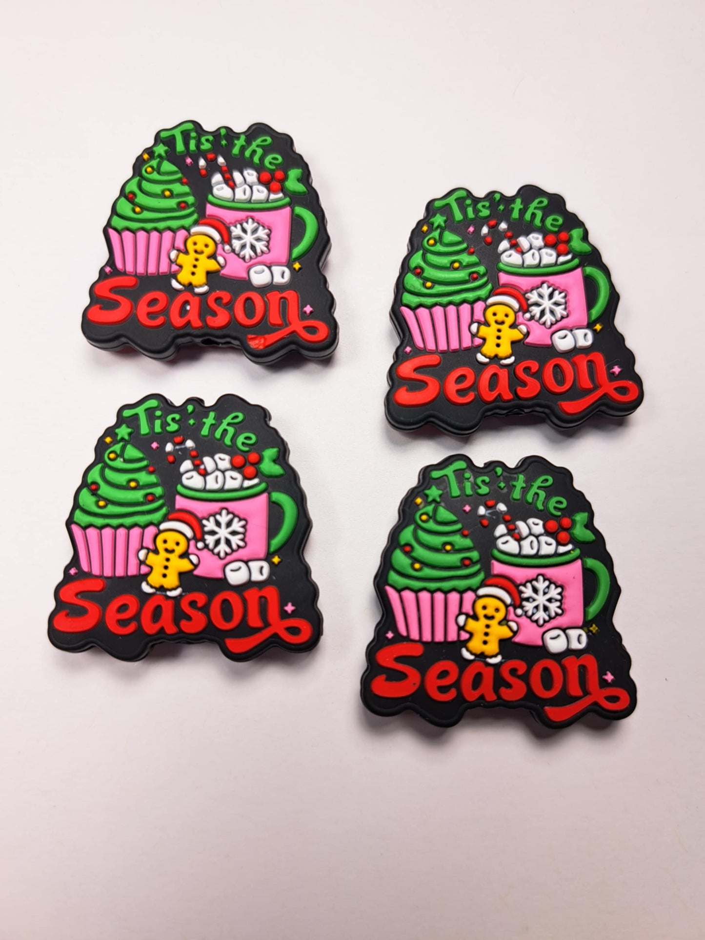 Tis The Season: Christmas Cups with Gingerbread Cookie Silicone Focal Bead