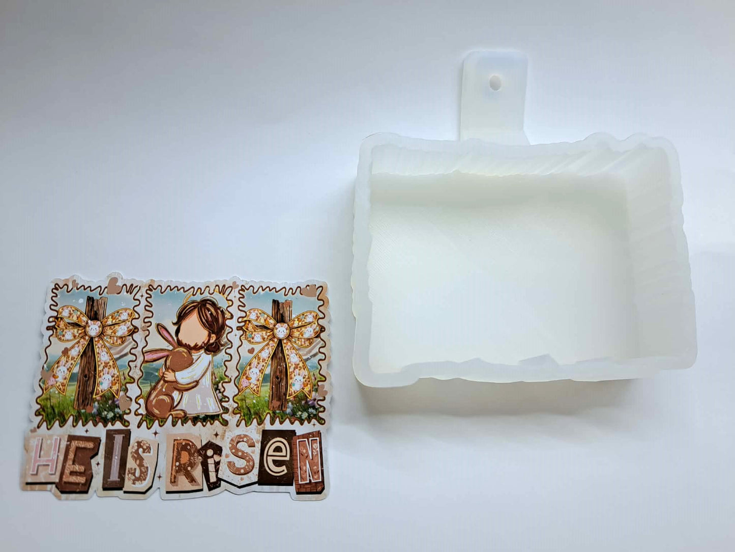 He is Risen Easter Frames Cardstock Silicone Mold, Aroma Bead Molds, Premium Cardstock Images