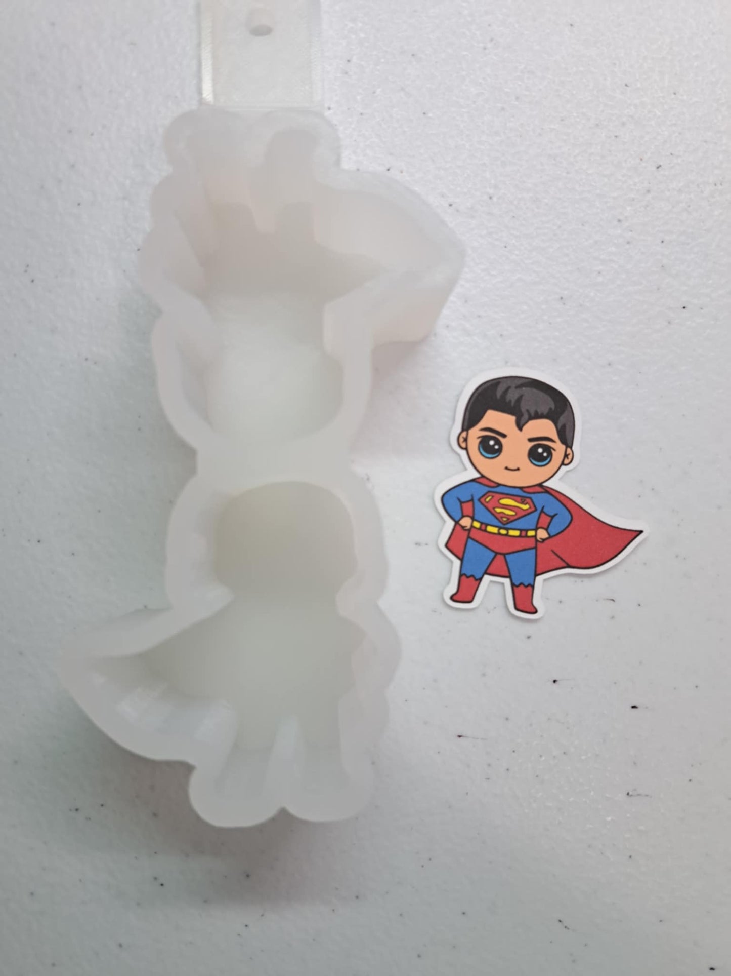VENT CLIP Size: Superman Chibi - Dual Cavity Cavity Cardstock Silicone Mold, Aroma Bead Molds, Premium Cardstock