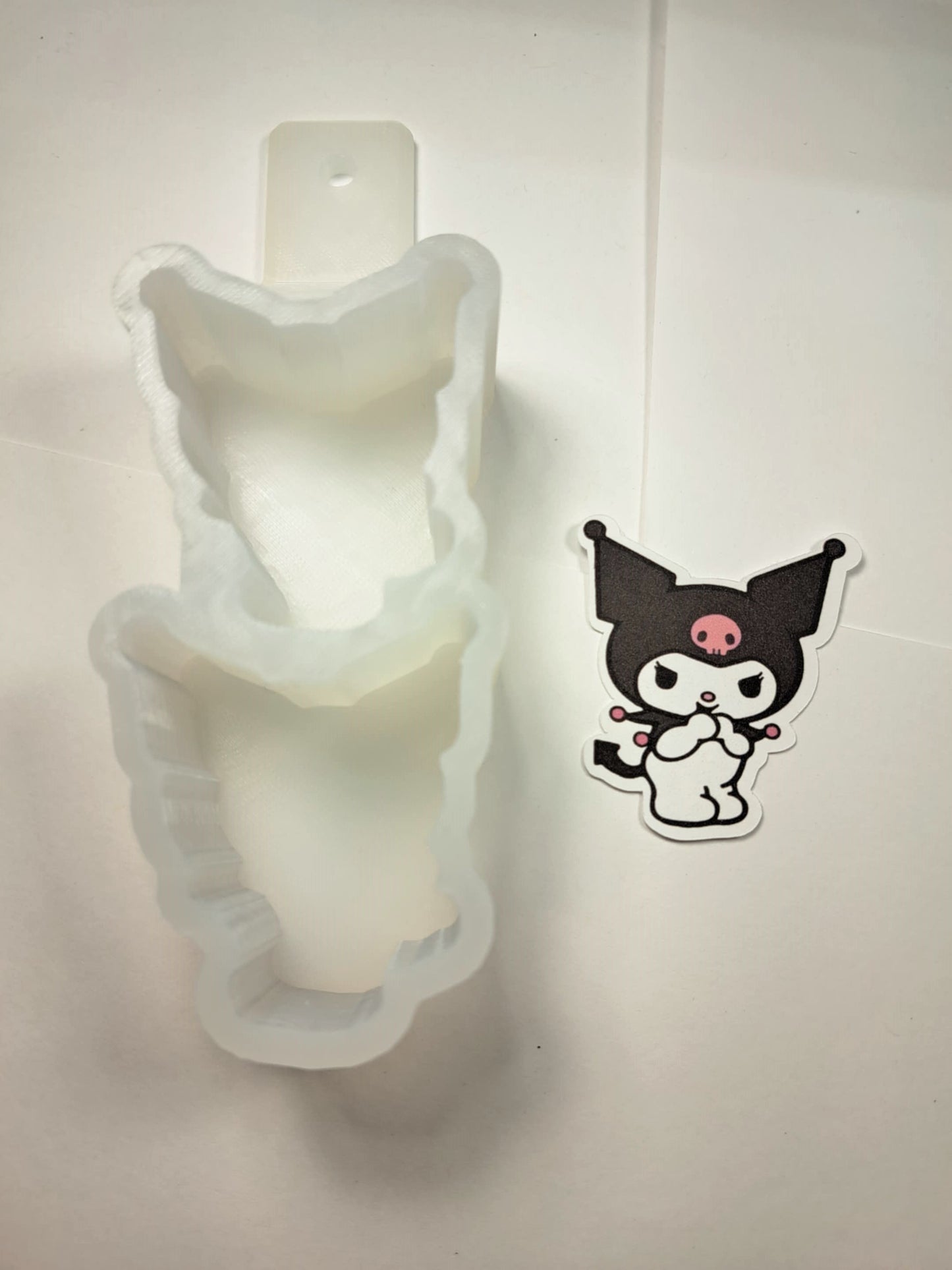 VENT CLIP SIZE: Kuromi - Hello Kitty Two Cavity Small Cardstock Silicone Mold, Aroma Bead Molds, Freshies, Freshener Mold, Premium Cardstock Images