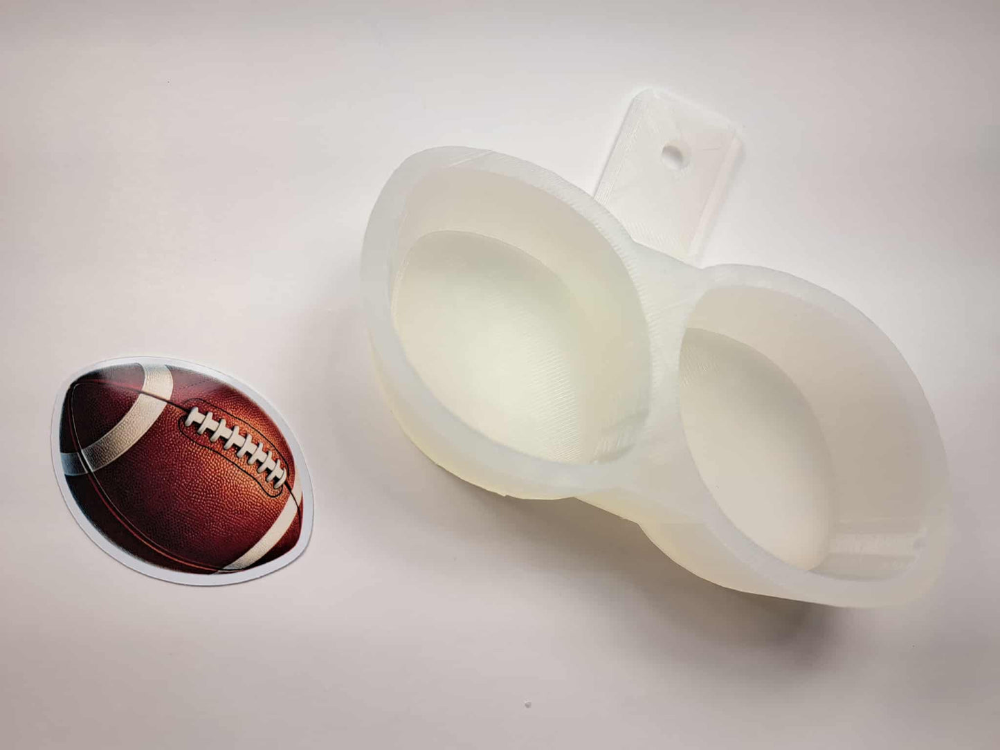VENT CLIP: Football Two Cavity Small Vent Clip Size Cardstock Silicone Mold, Aroma Bead Molds, Premium Cardstock Images