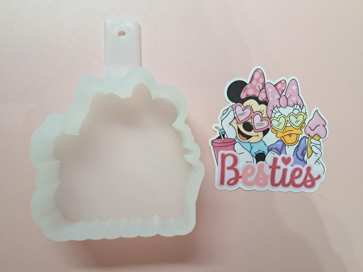 Minnie and Daisy Besties Cardstock Silicone Mold, Aroma Bead Molds, Premium Cardstock Images
