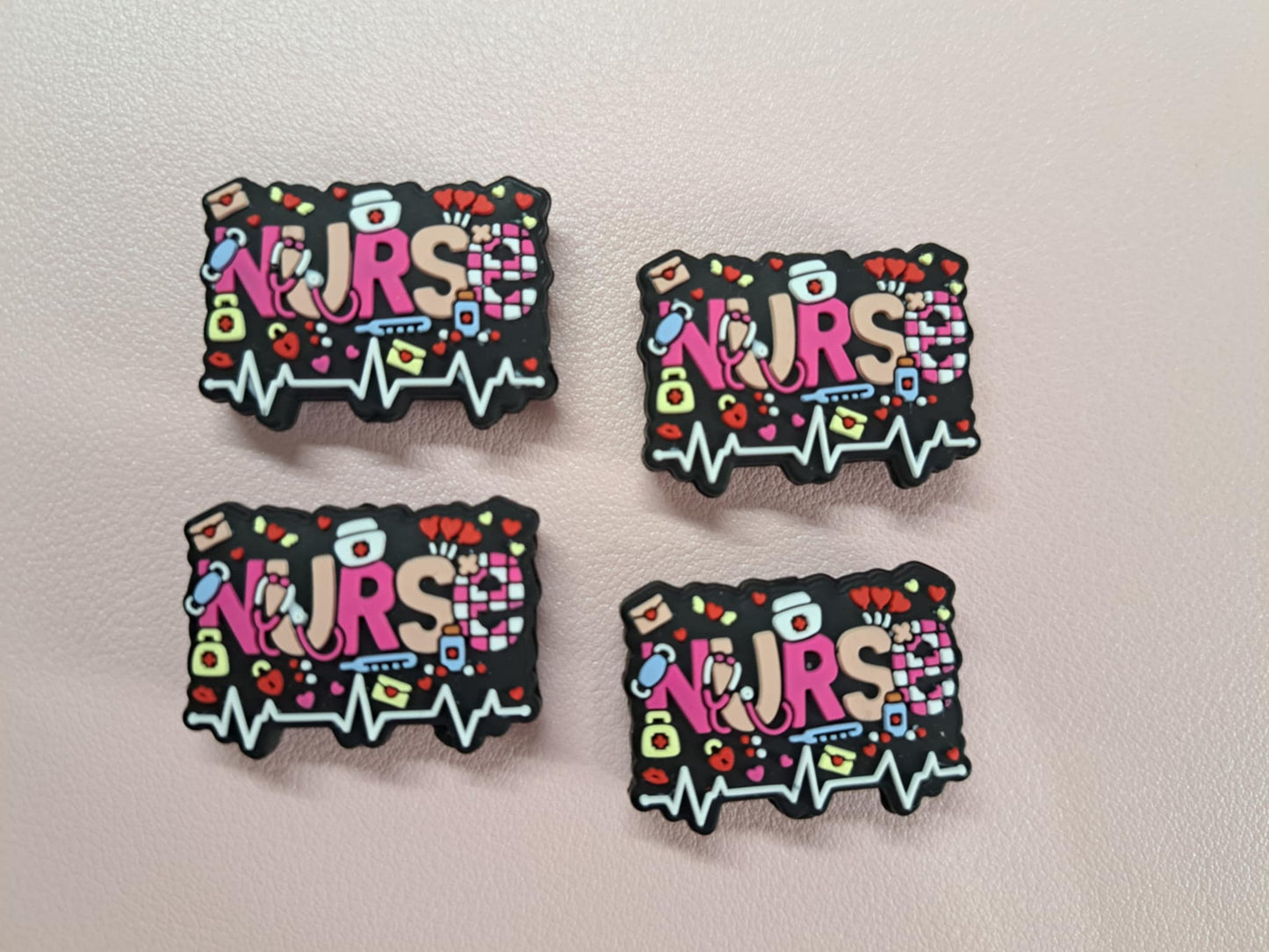 Nurse Name With Life Line Under It Silicone Focal Bead