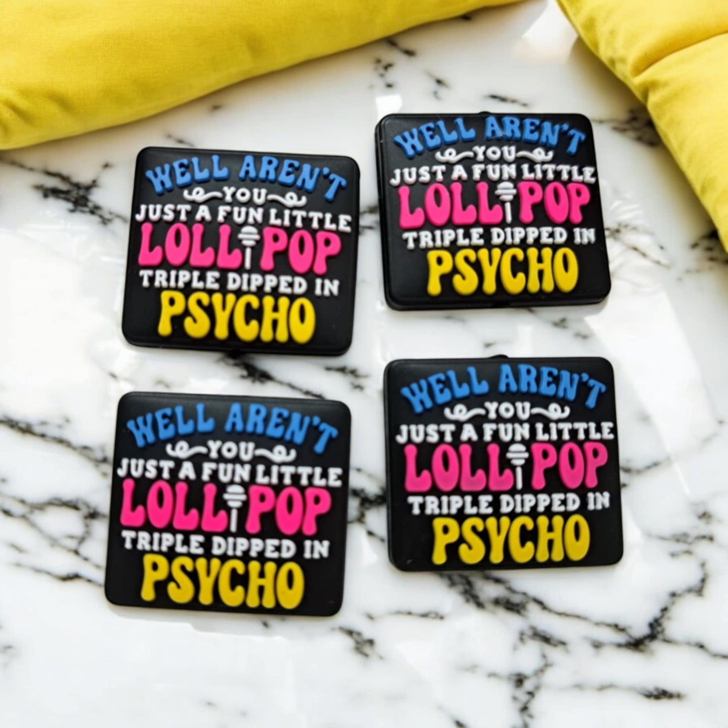 Well Aren't You Just A Fun Little Triple Dipped in Psycho Silicone Focal Bead