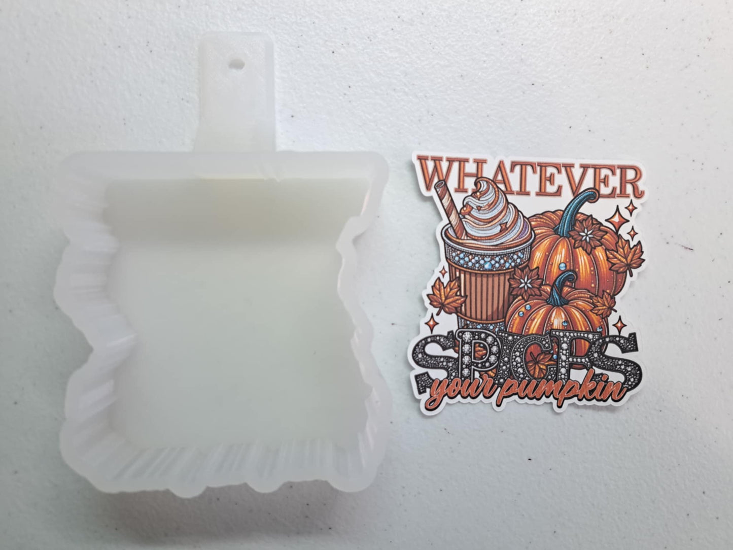 Autumn: Whatever Spices Your Pumpkin Cardstock Silicone Mold, Aroma Bead Molds, Car Freshies, Premium Cardstock Images