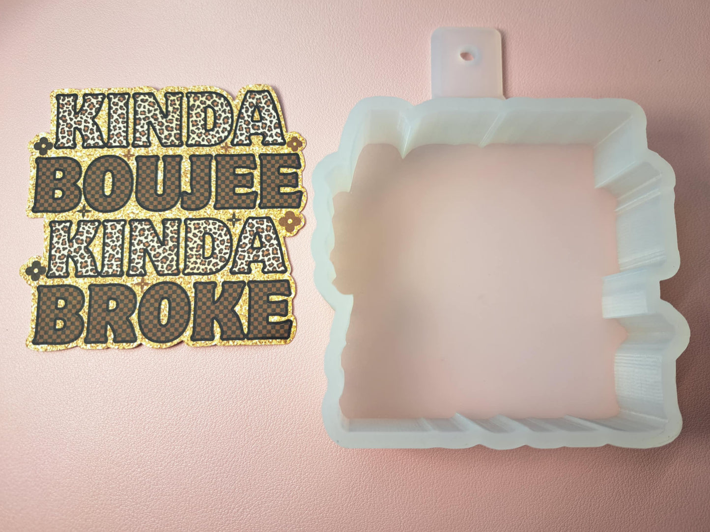 Kinda Boujee Kinda Broke Cardstock Silicone Mold, Aroma Bead Molds, Premium Cardstock Images