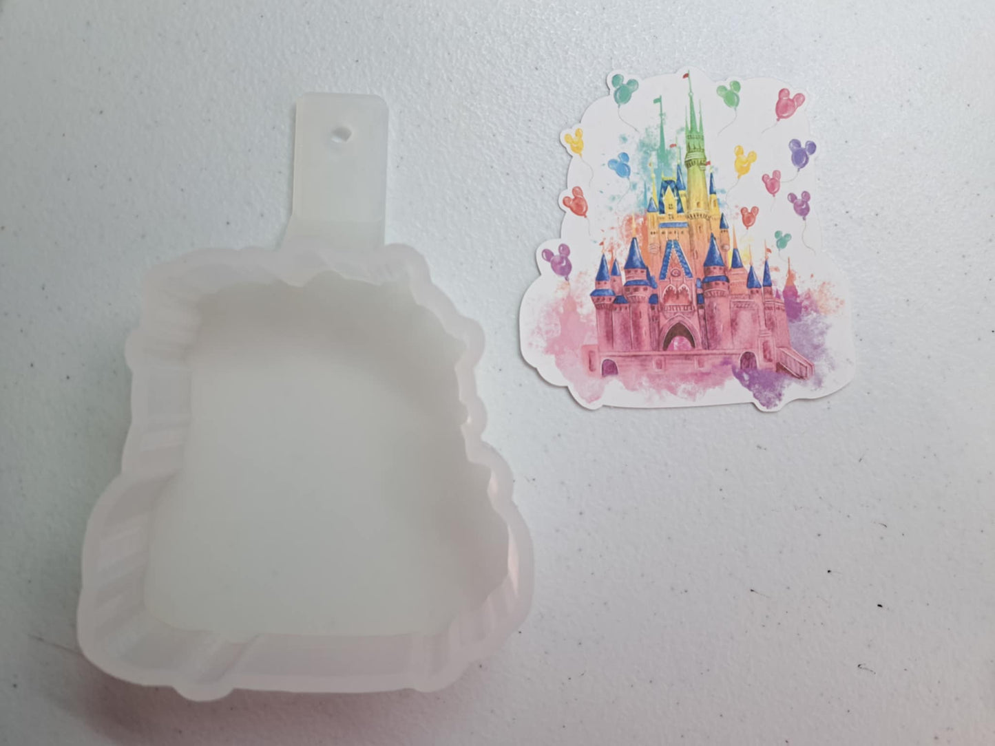 Princess Castle with Balloons Cardstock Silicone Mold, Aroma Bead Molds, Premium Cardstock Images
