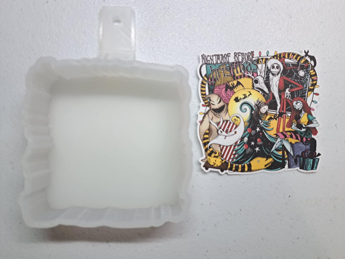 Nightmare Before Christmas Collage Cardstock Silicone Mold, Aroma Bead Molds, Premium Cardstock