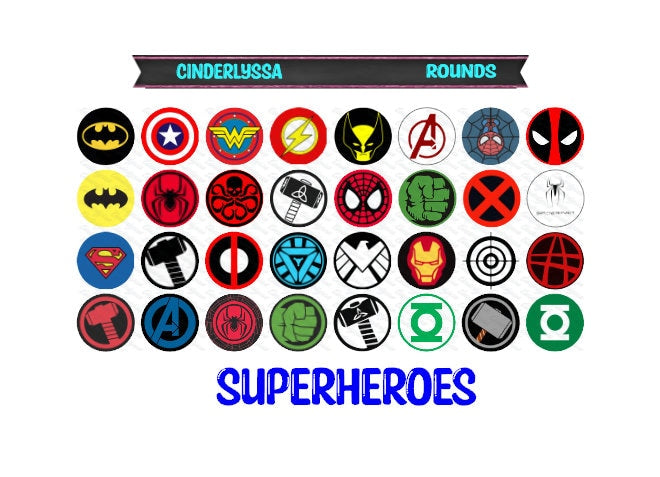 3.75 inch Round Superheroes for Cardstock Silicone Mold, for Aroma Bead Molds, Premium Cardstock Images