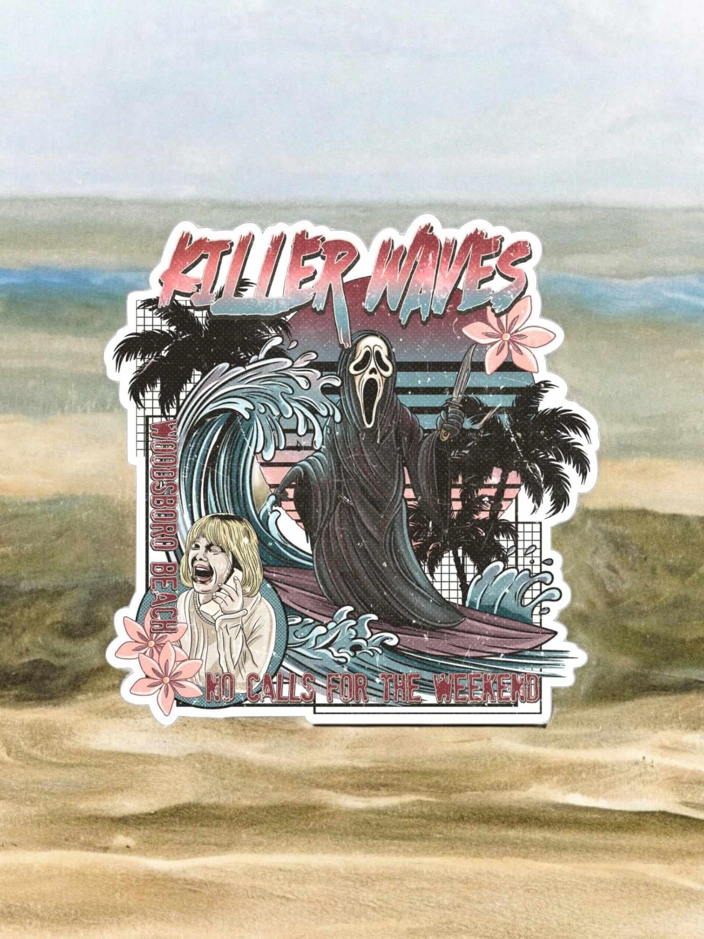 Killer Waves Ghostface Summer for Silicone Mold, Aroma Bead Molds, Car Freshener Mold, Premium Cardstock Images