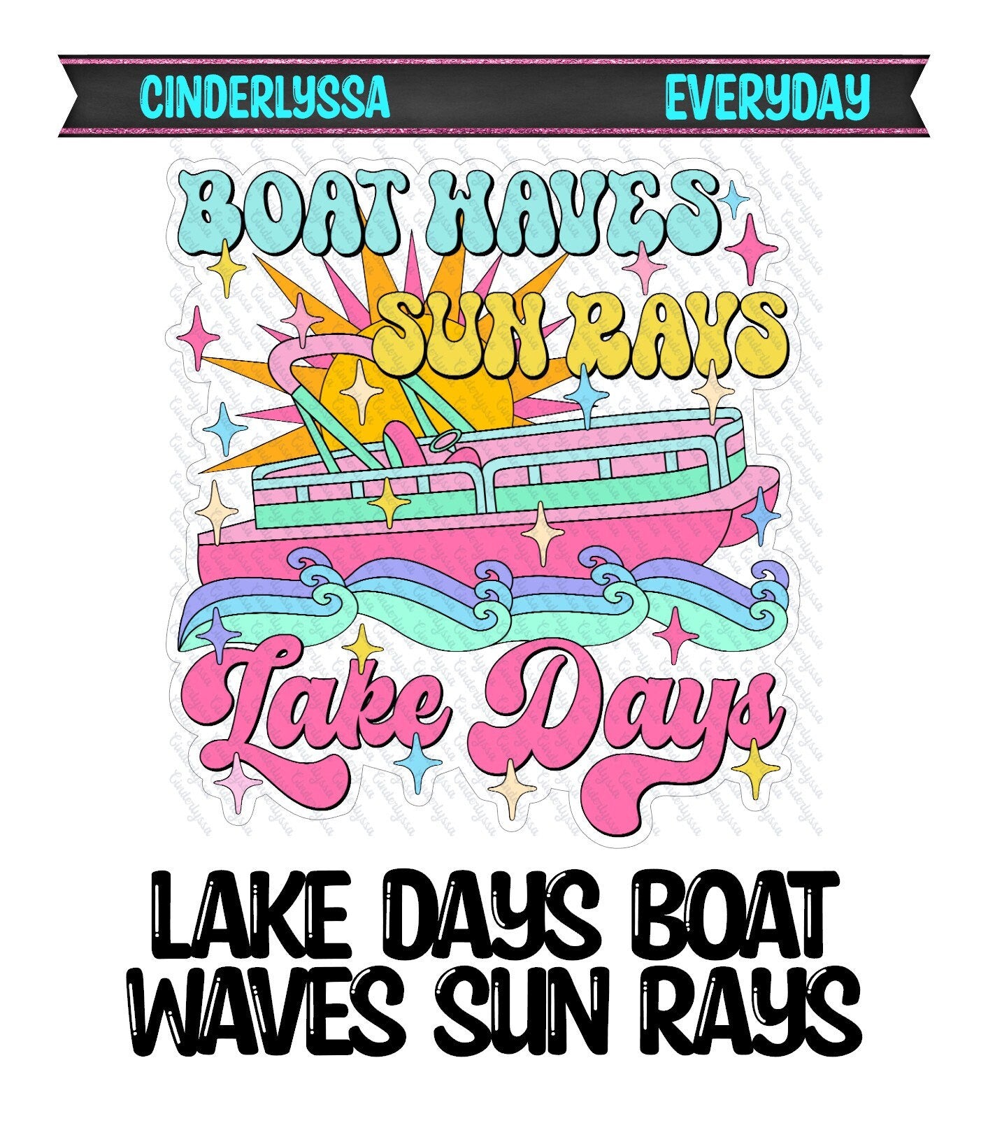 Lake Days Boat Waves Sun Rays Silicone Mold, Aroma Bead Molds, Car Freshener Mold, Car Freshies, Premium Cardstock Images