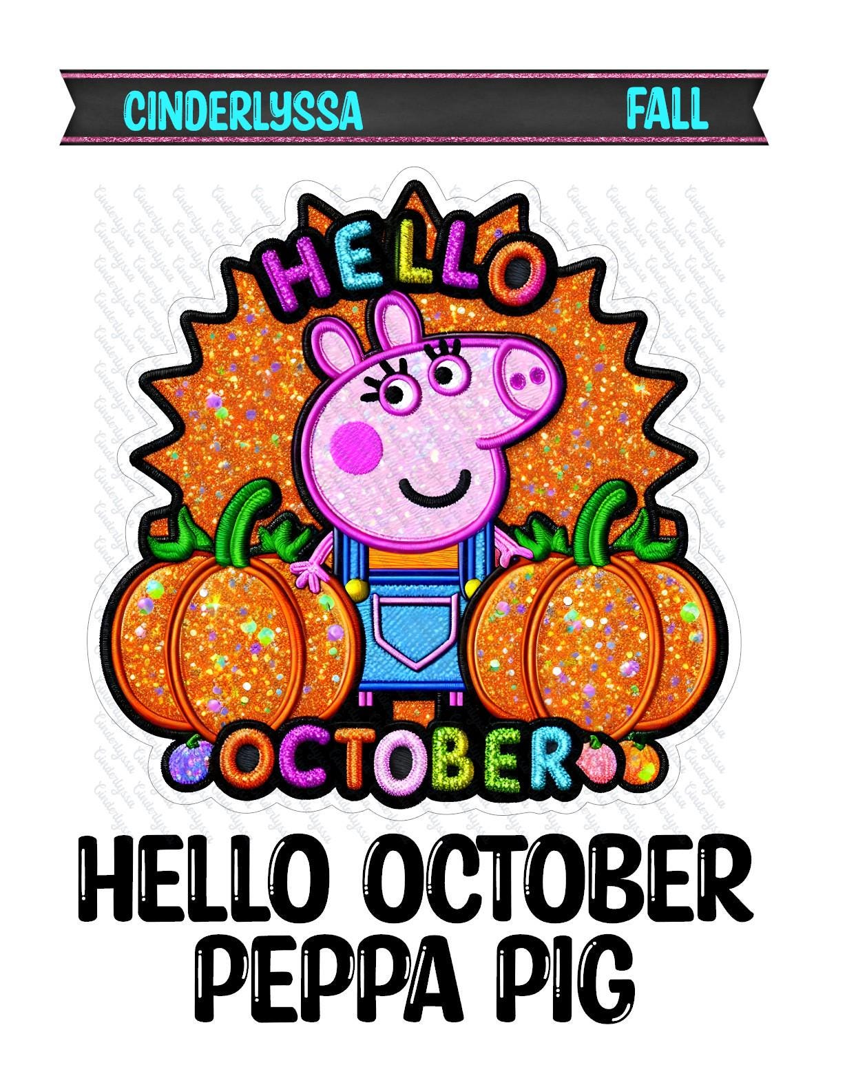 Hello October Peppa Pig Silicone Mold, Aroma Bead Molds, Car Freshener Mold, Car Freshies, Premium Cardstock Images