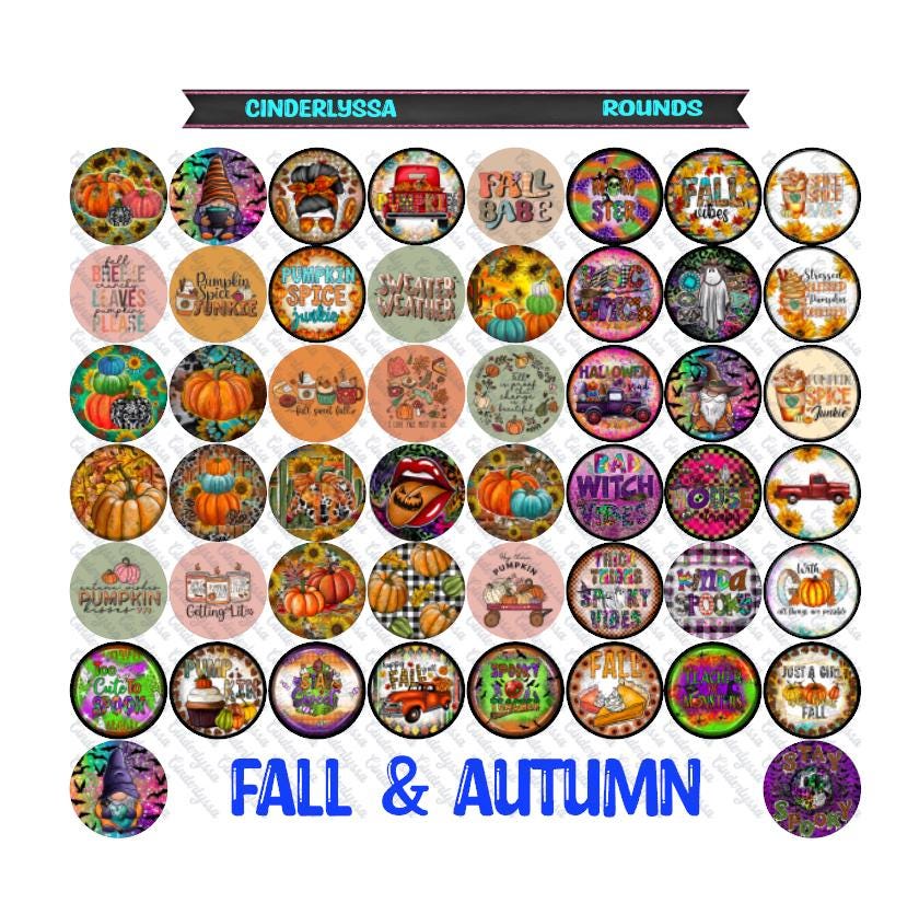 2.5 inch Round Fall & Autumn Cardstock Only for freshies: Aroma Bead Molds, Premium Cardstock Images-NO MOLD