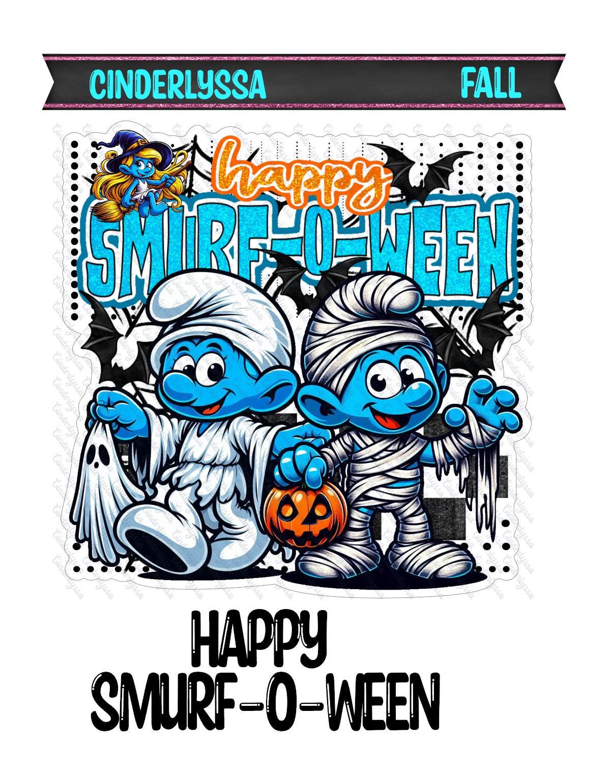 Happy Smurf-O-Ween Silicone Mold, Aroma Bead Molds, Car Freshener Mold, Car Freshies, Premium Cardstock Images