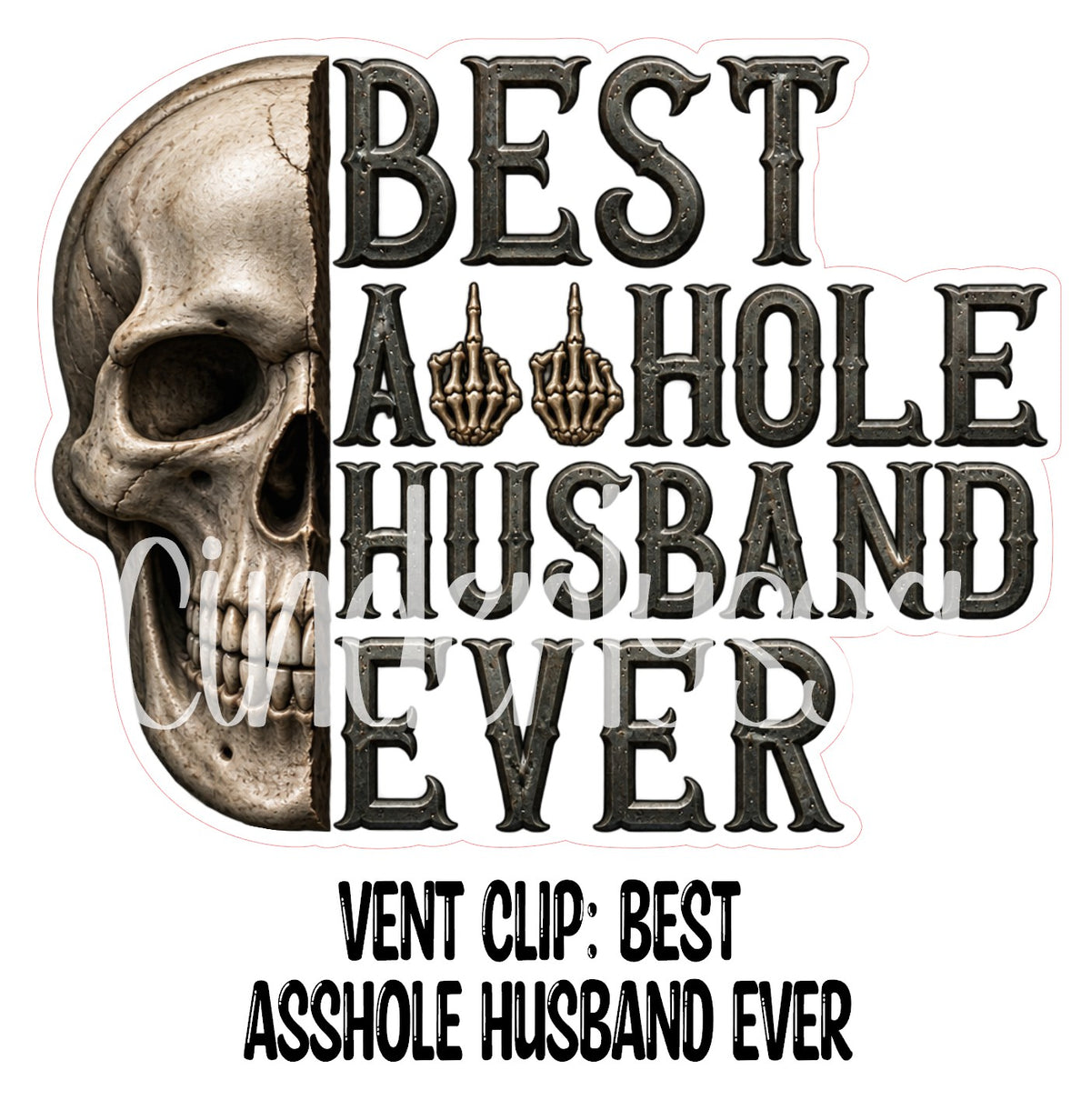 VENT CLIP: Best Asshole Husband Ever Two Cavity Small Vent Clip Size Cardstock Silicone Mold, Aroma Bead Molds, Premium Cardstock Images