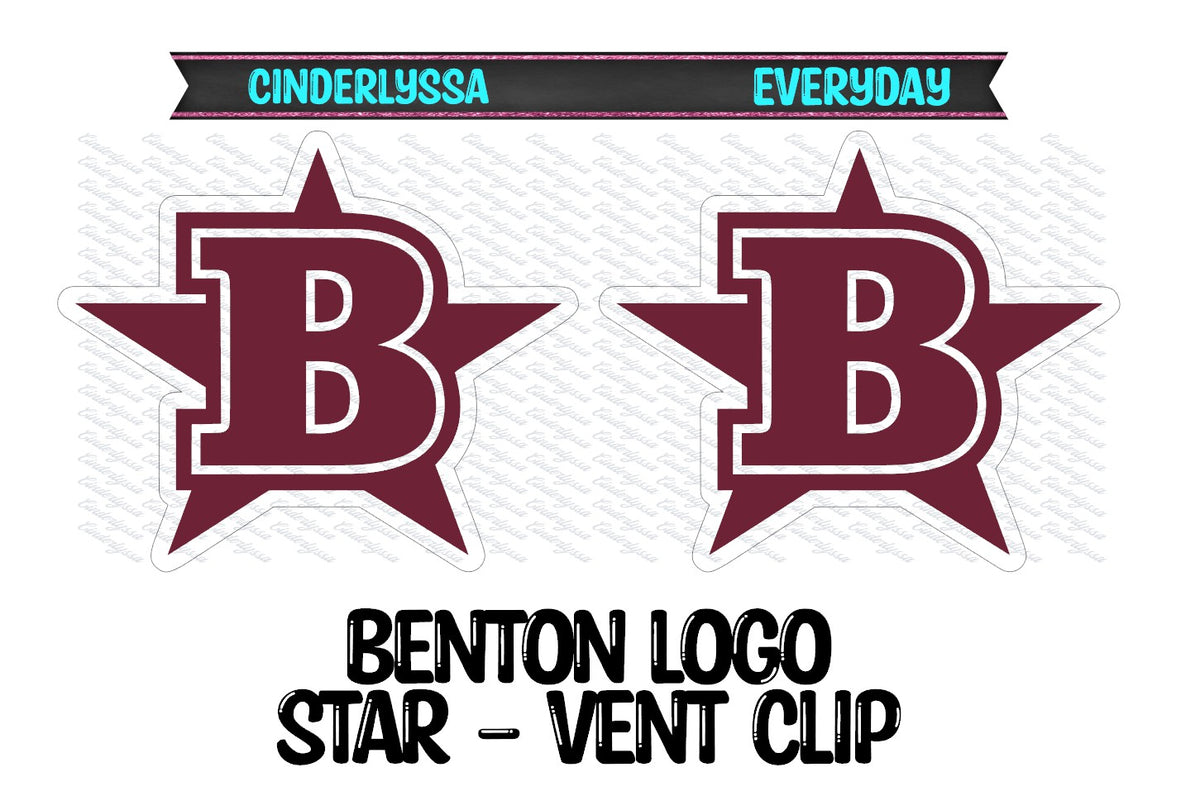 VENT CLIP: Benton Rangers Logo: Maroon B with Star Two Cavity - Small Vent Clip Size Cardstock Silicone Mold, Aroma Bead Molds, Freshener Mold,Premium Cardstock Images