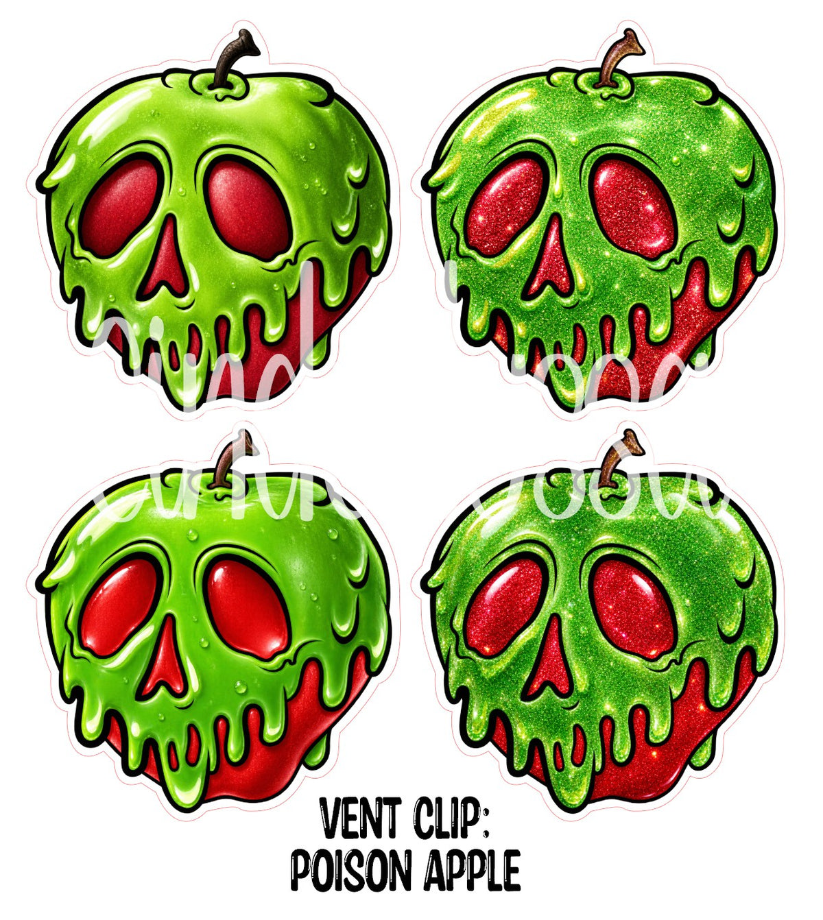 VENT CLIP: Poison Apple Two Cavity Small Vent Clip Size Cardstock Silicone Mold, Aroma Bead Molds, Premium Cardstock Images
