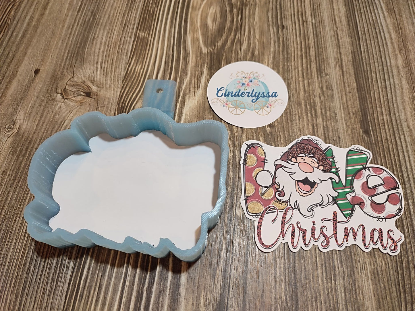 Love Christmas Santa Cardstock Silicone Mold, Aroma Bead Molds, Premium Cardstock Images