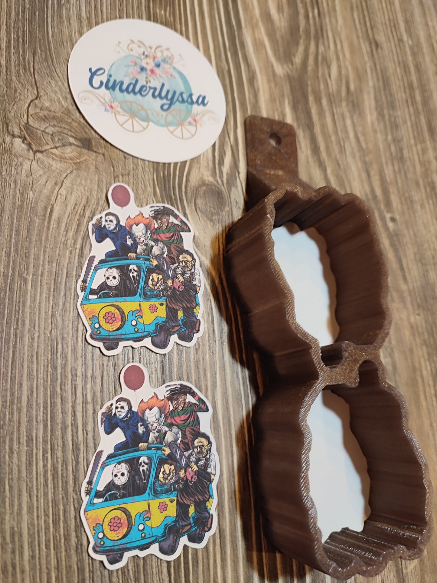 VENT CLIP: Scary Horror Movie Van Two Cavity Small Vent Clip Size Cardstock Silicone Mold, Aroma Bead Molds, Premium Cardstock Images