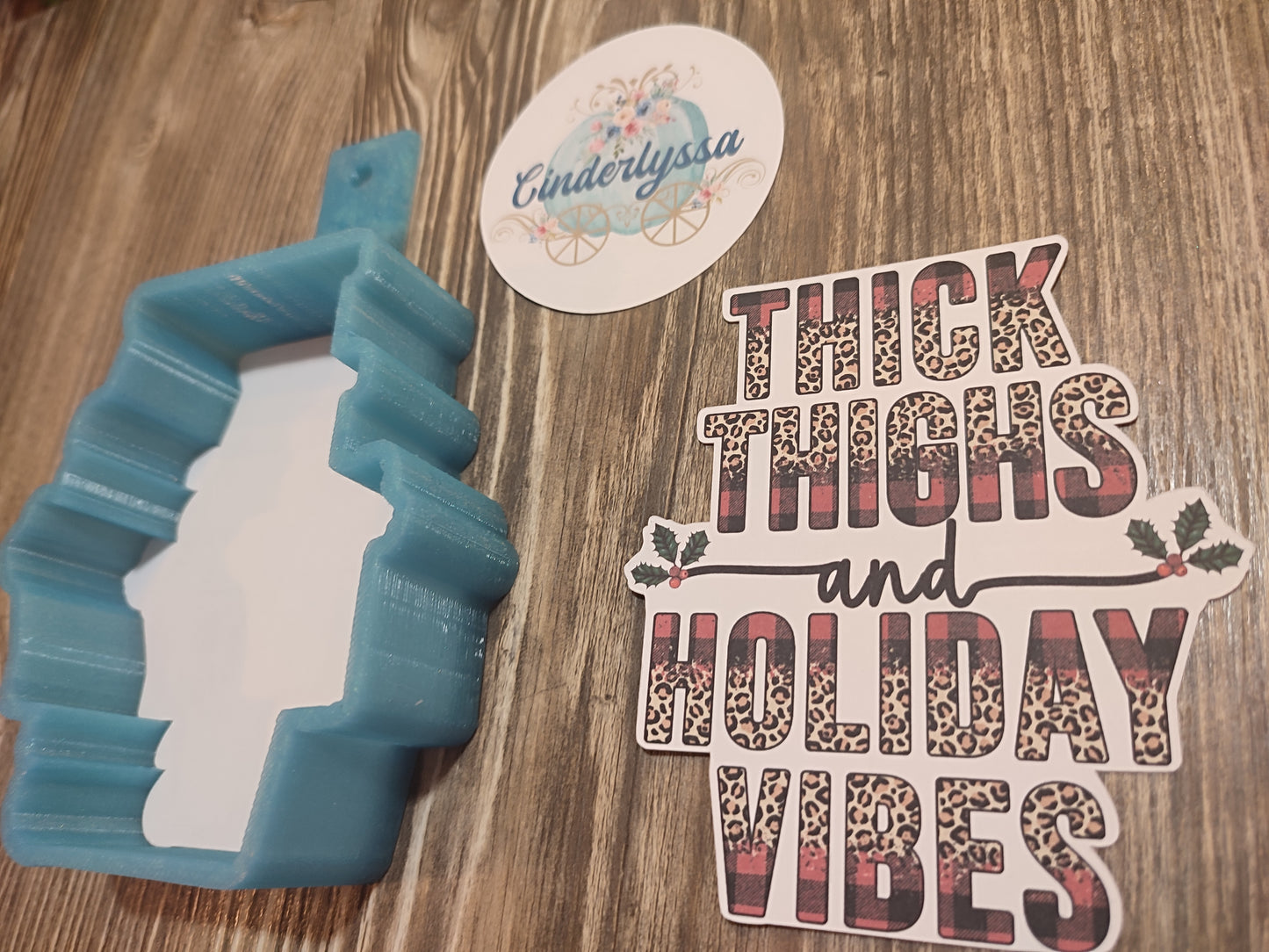 Thick Thighs and Holiday Vibes: Large Leopard with Red Buffalo Plaid Christmas Cardstock Silicone Mold, Aroma Bead Molds