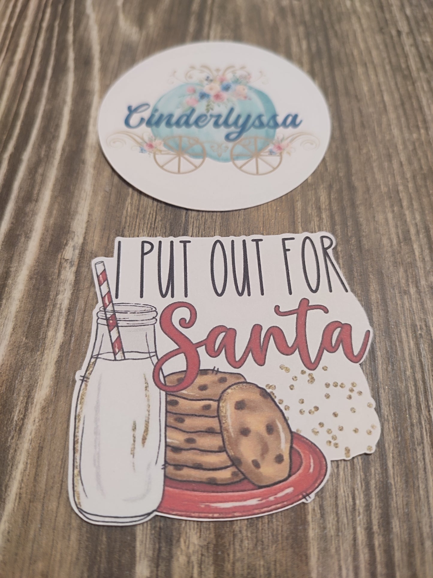 VENT CLIP: I Put Out For Santa Christmas Two Cavity Small Vent Clip Size Cardstock Silicone Mold, Aroma Bead Molds, Premium Cardstock Images
