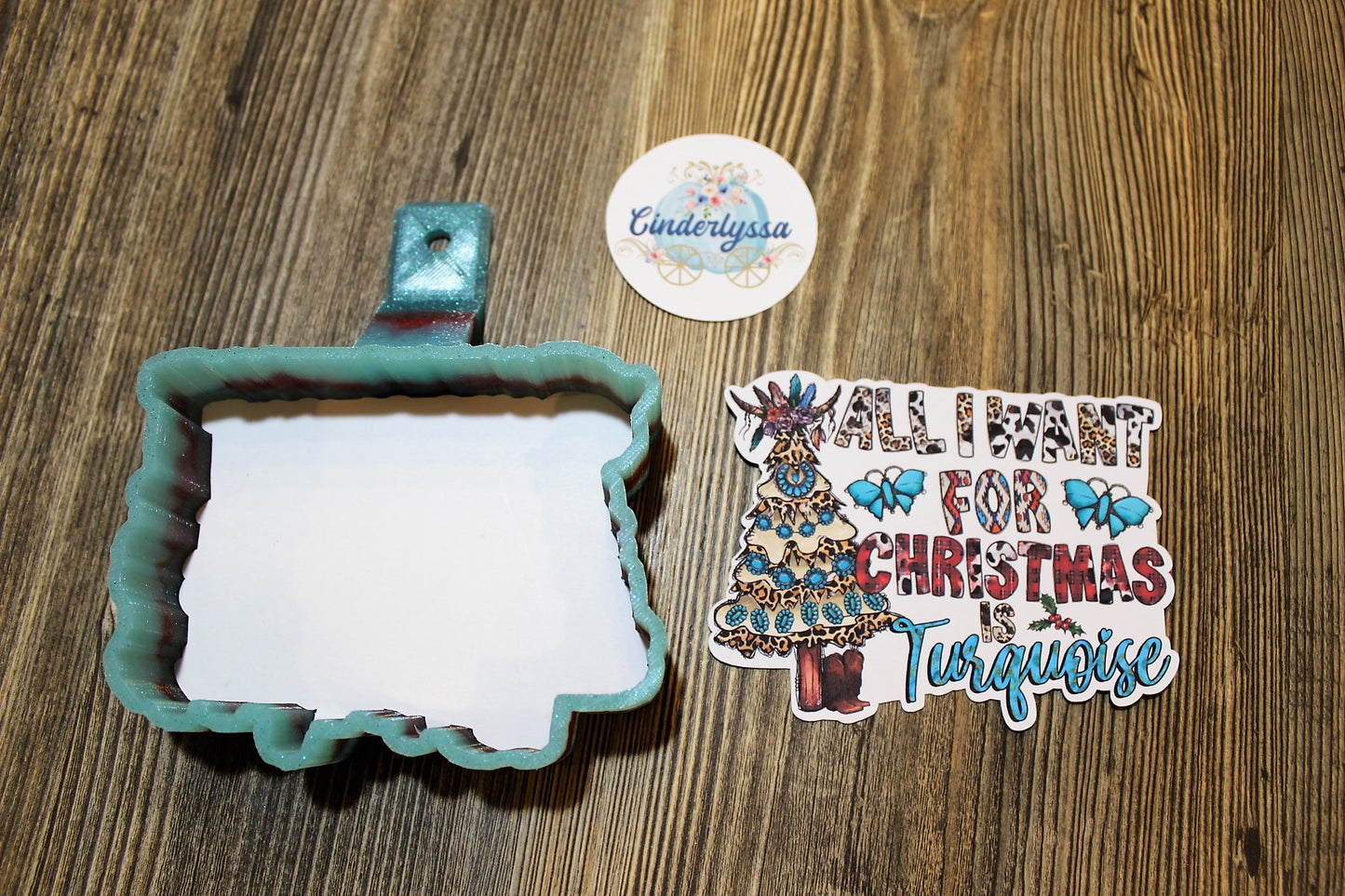 All I want for Christmas is Turquoise Cardstock Silicone Mold, Aroma Bead Molds, Premium Cardstock Images