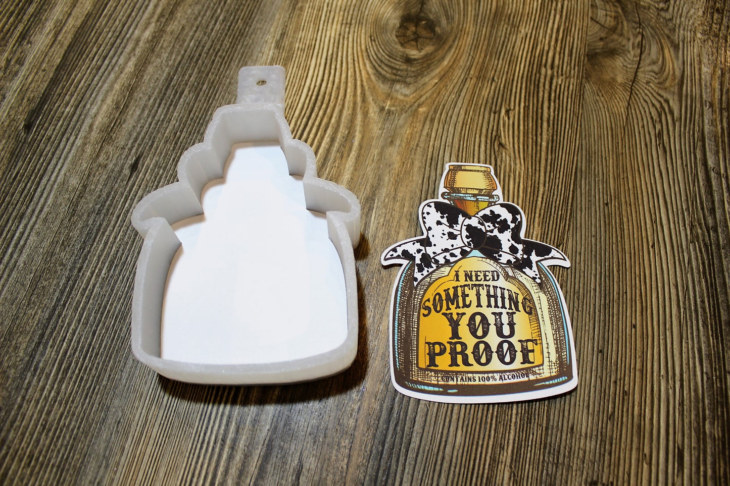 You Proof Bottle with Cow or Leopard Print Bow Cardstock Silicone Mold, Aroma Bead Molds,Car Freshener Mold,Premium Cardstock Images