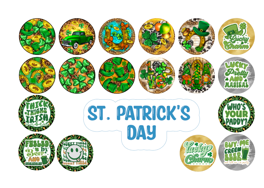 3 inch Round St. Patrick's Day - Vol. 1 Cardstock Only for freshies: for Aroma Bead Molds, Premium Cardstock Images