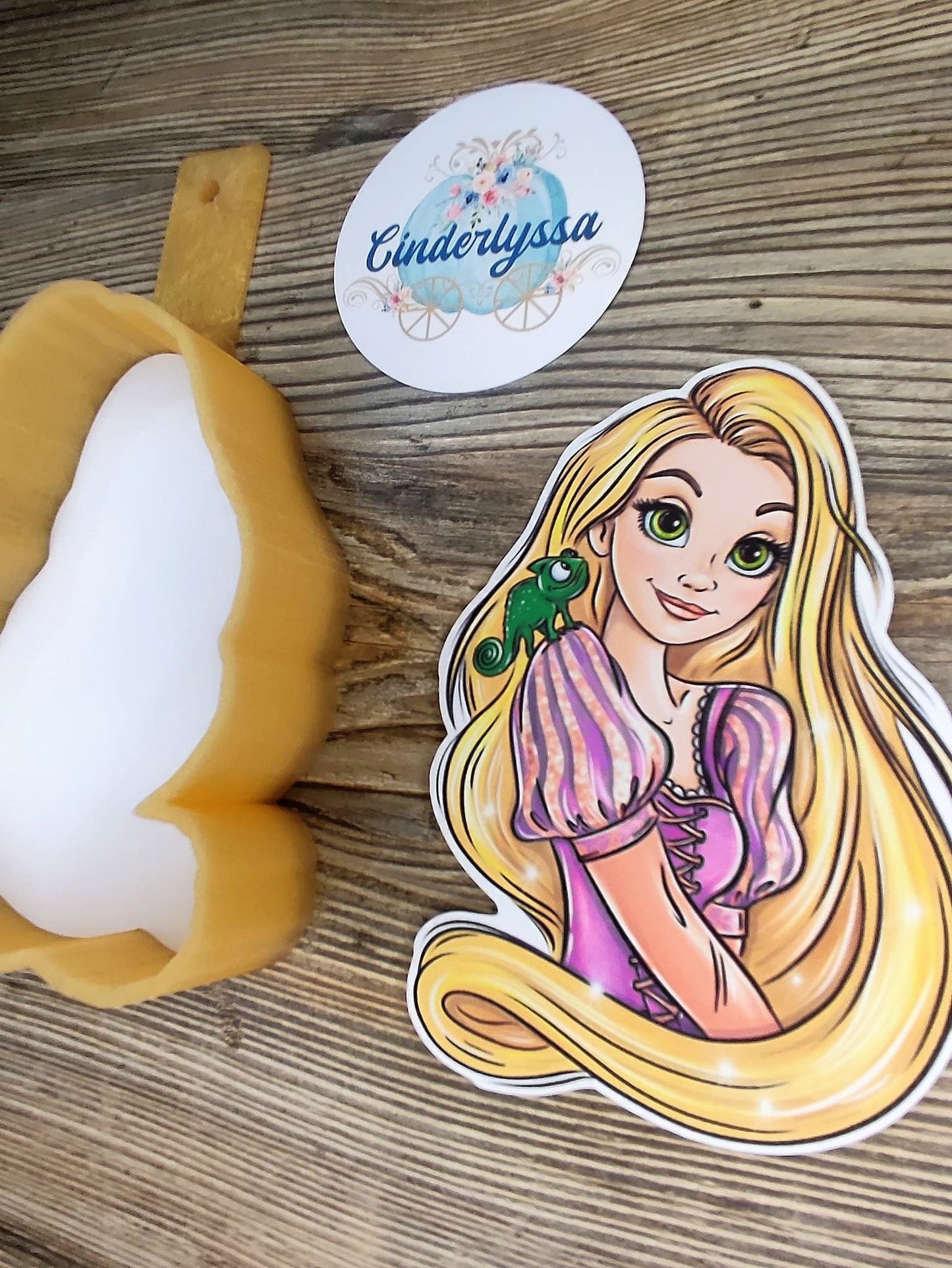 Princess Rapunzel: Golden Hair, Floating Lights, Flynn Rider Cardstock Silicone Mold, Aroma Bead Molds, Premium Cardstock Images