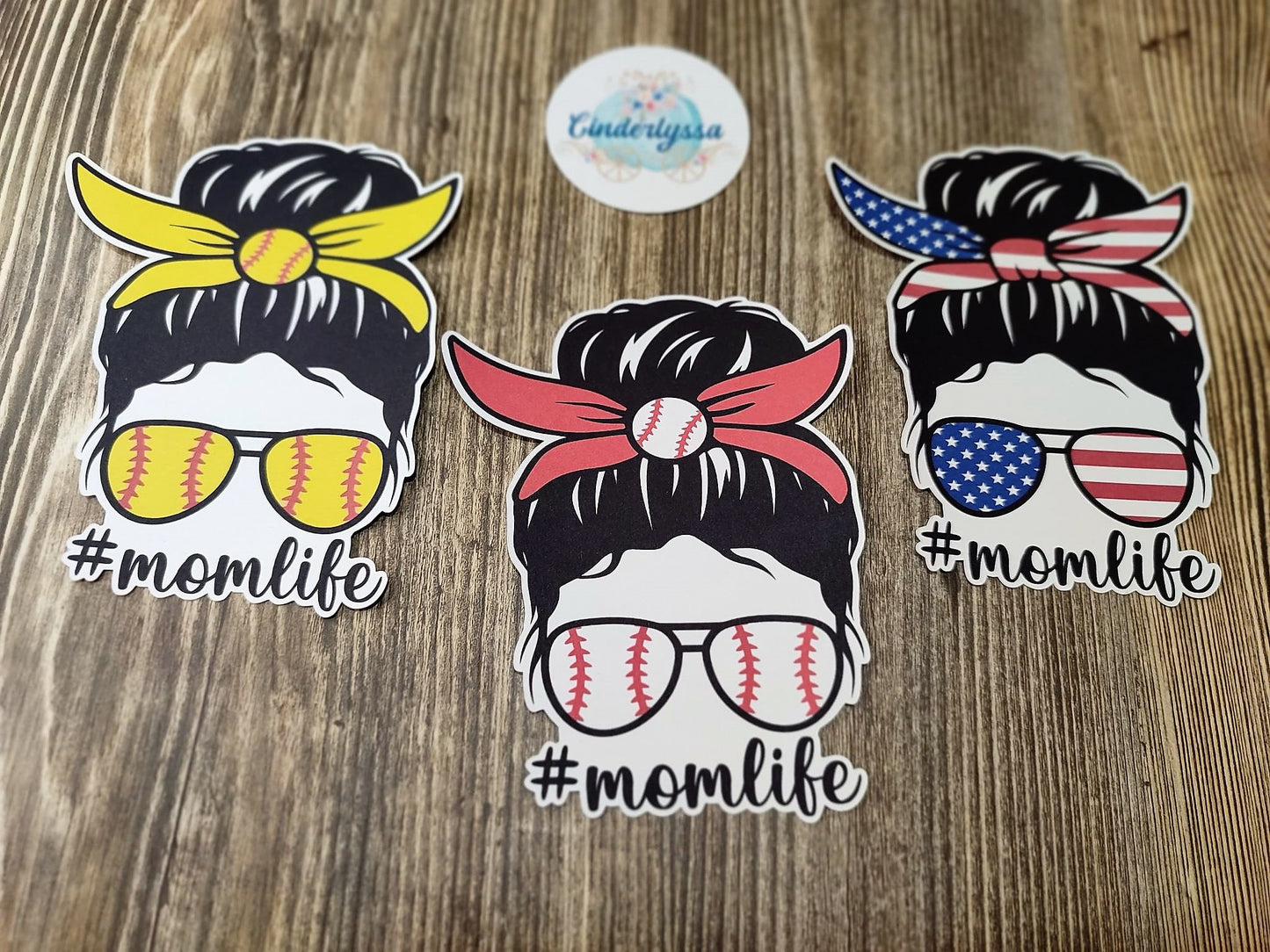 Mom Life: Messy Bun Girl-Glasses Buffalo Plaid, Leopard, Tie Dye Silicone Mold, Aroma Bead Molds, Car Freshie Mold, Premium Cardstock Images