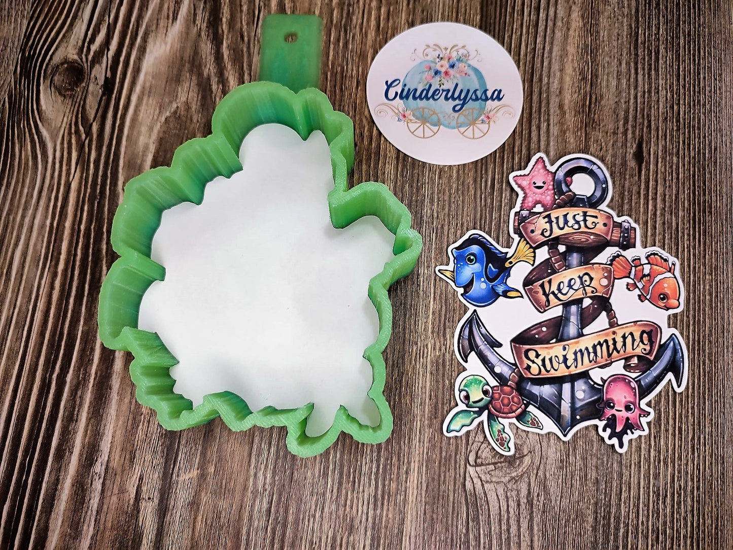 Just Keep Swimming Anchor Movie Inspired Cardstock Silicone Mold, Aroma Bead Molds, Premium Cardstock Images