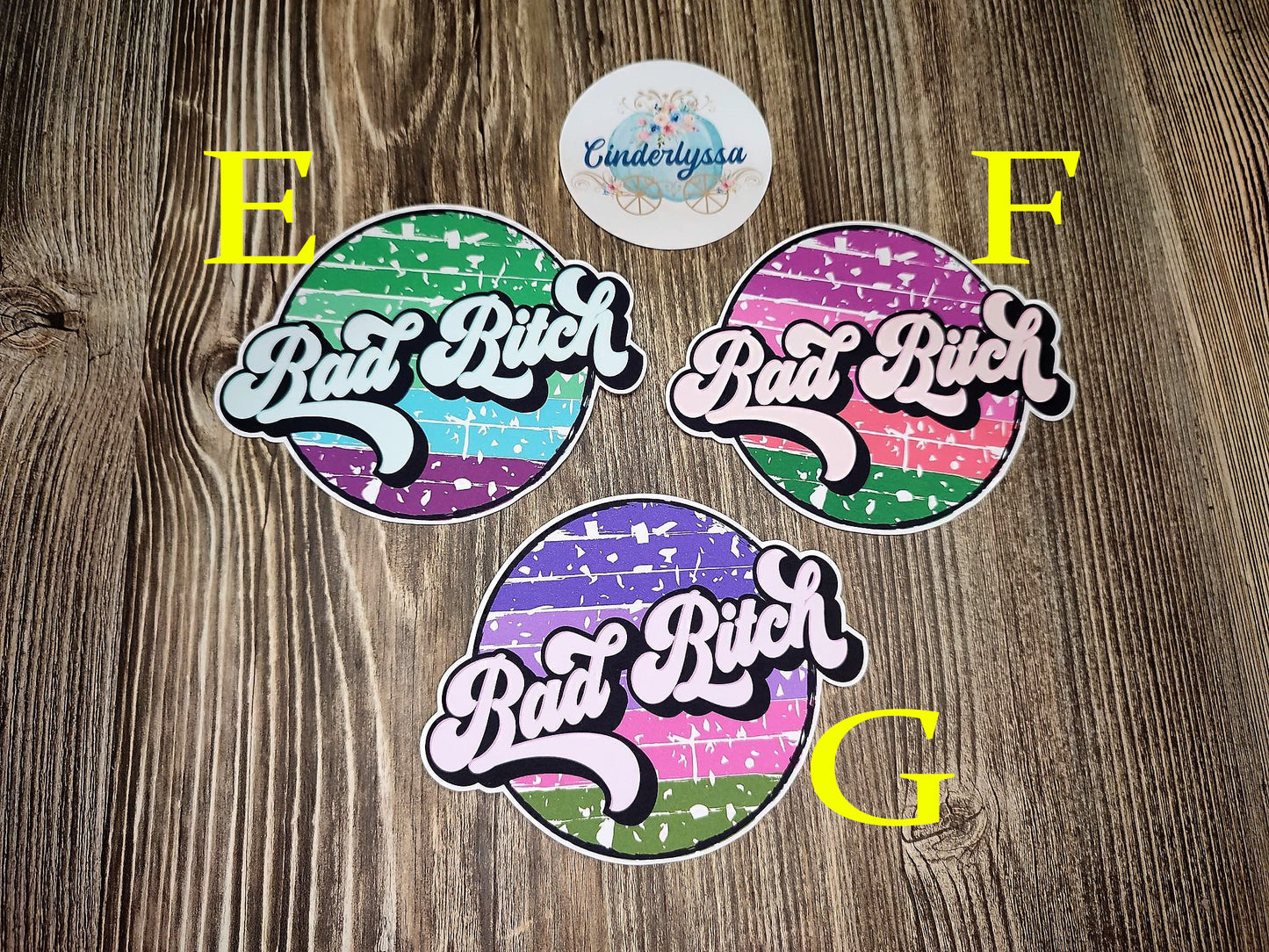 Bad Bitch Round Snark and Sassy Silicone Mold, Aroma Bead Molds, Car Freshener Mold, Premium Cardstock Images