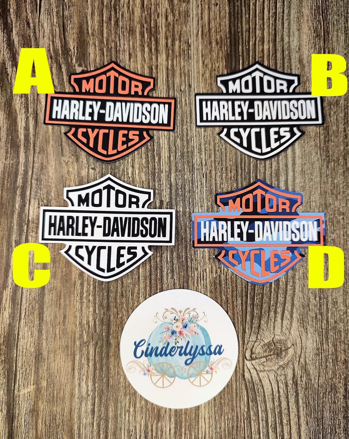 Vent Clip Size: Dual Cavity Small HD/Motorcycle Logo With Multiple Colors for a Silicone Mold, Vent Clip size