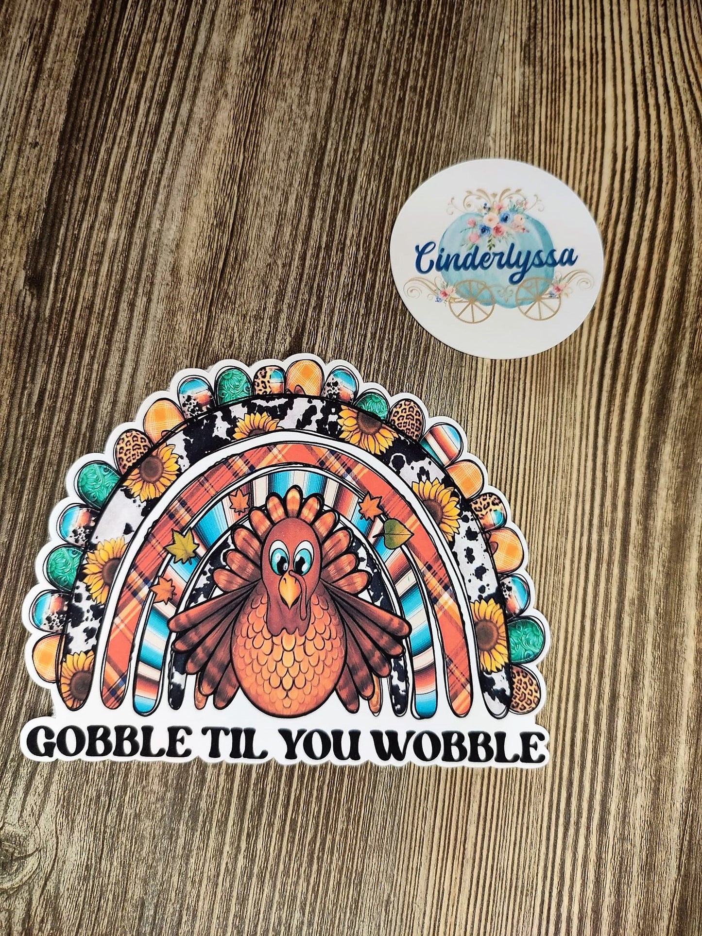 Thanksgiving: Turkey Western Rainbow -Gobble til you Wobble Cardstock Silicone Mold, Aroma Bead Molds, Premium Cardstock Images