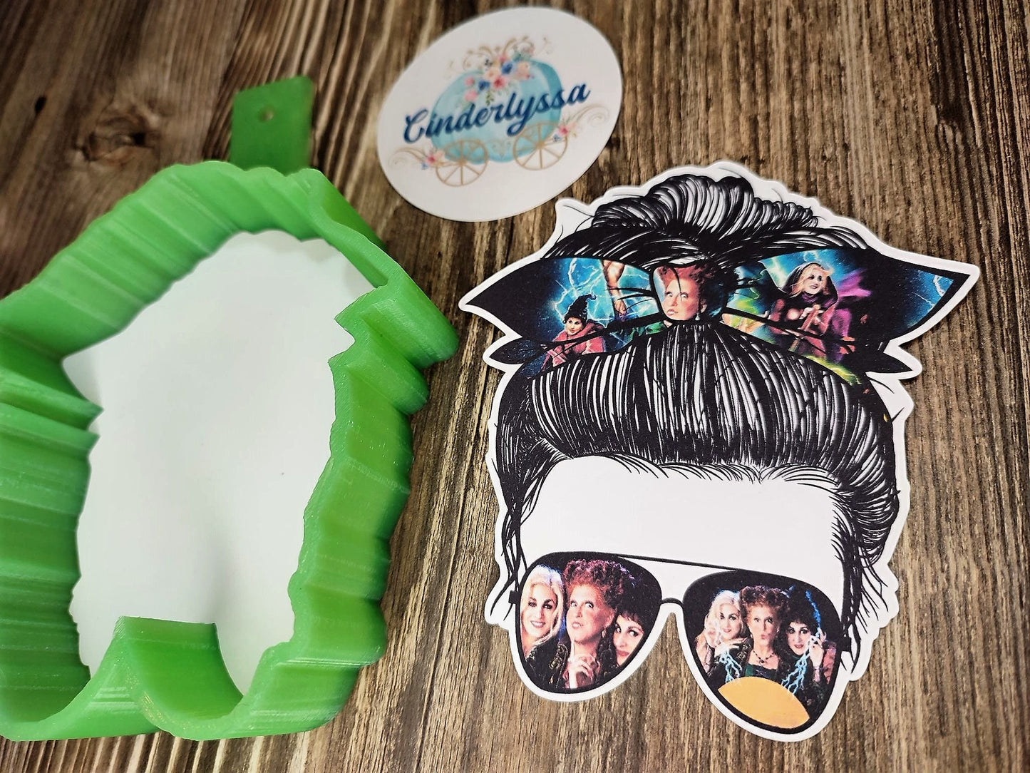 Messy Bun: Hocus Pocus Witch, Binx, Billy, Halloween Cardstock Silicone Mold, Aroma Bead Molds, Premium Cardstock Images