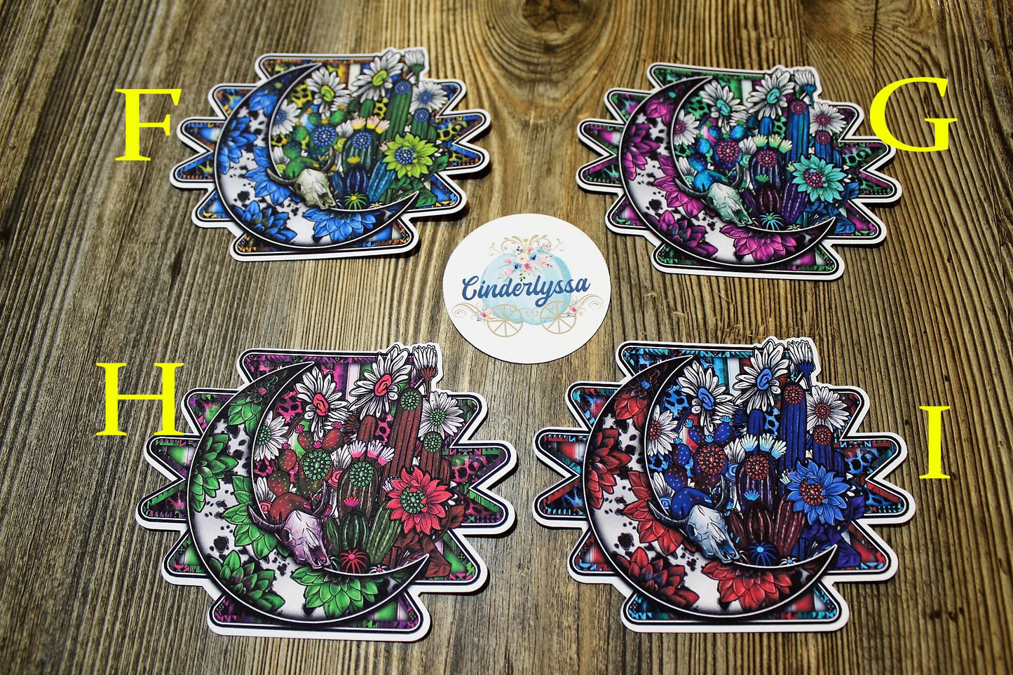 Aztec Moon: Cactus, Succulents and Sunflowers Silicone Mold, Aroma Bead Molds, Car Freshener Mold, Premium Cardstock Images