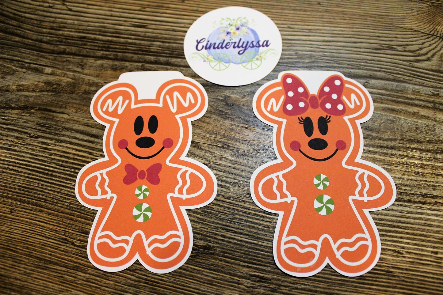 Mickey and Minnie Gingerbread Man, 4 Image Choices Silicone Mold, Aroma Bead Molds, Car Freshener Mold, Premium Cardstock Images