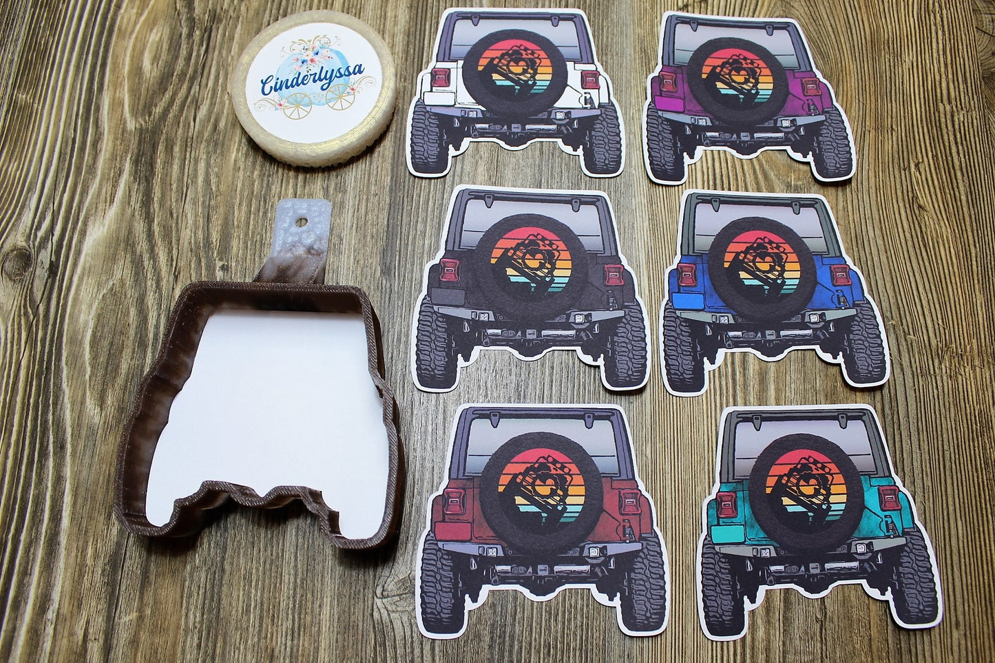 Jeep with Back Tire: Off-road with Duck Silicone Mold, Aroma Bead Molds, Car Freshener Mold